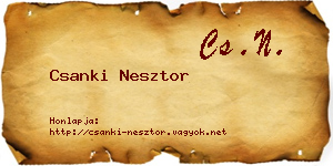Csanki Nesztor névjegykártya